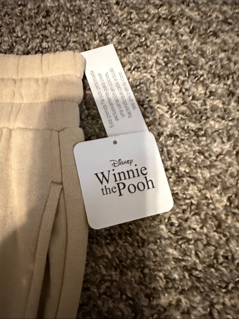Winnie the Pooh Beige Track Joggers with Pink Drawstring - Picture 3 of 4
